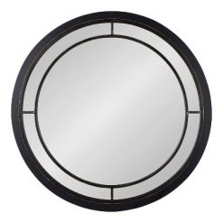 Outlet 👏 Kate & Laurel All Things Decor 28" Audubon Round Wall Mirror Black - Kate & Laurel All Things Decor 👏