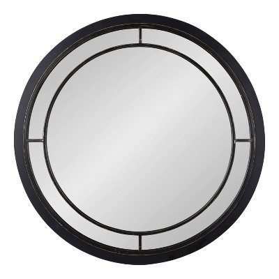 Outlet π Kate & Laurel All Things Decor 28" Audubon Round Wall Mirror Black - Kate & Laurel All Things Decor π