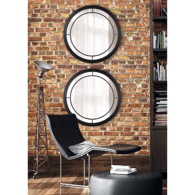 Outlet π Kate & Laurel All Things Decor 28" Audubon Round Wall Mirror Black - Kate & Laurel All Things Decor π - Image 5