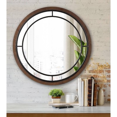 Best reviews of ⌛ Kate & Laurel All Things Decor 28" Round Audubon Wall Mirror Rustic Brown - Kate & Laurel All Things Decor ❤️ - Image 4