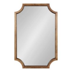 Outlet 👏 Kate & Laurel All Things Decor 24" x 36" Hogan Scallop Wall Mirror Rustic Brown - Kate & Laurel All Things Decor 🤩