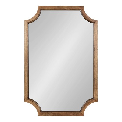Outlet π Kate & Laurel All Things Decor 24" x 36" Hogan Scallop Wall Mirror Rustic Brown - Kate & Laurel All Things Decor π€©