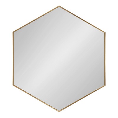 Top 10 🔥 Kate & Laurel All Things Decor 30.7 " x 34.7" Rhodes Hexagon Wall Mirror Gold - Kate & Laurel All Things Decor ⭐