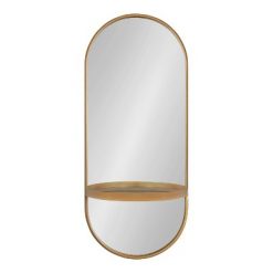 Hot Sale ๐ Kate & Laurel All Things Decor 16" x 38" Estero Functional Wall Mirror Gold - Kate & Laurel All Things Decor ๐