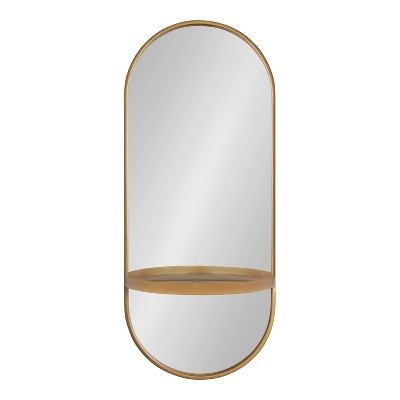Hot Sale π Kate & Laurel All Things Decor 16" x 38" Estero Functional Wall Mirror Gold - Kate & Laurel All Things Decor π