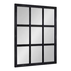 Best reviews of ๐ฅฐ Kate & Laurel All Things Decor 26" x 32" Hogan Windowpane Wall Mirror Black - Kate & Laurel All Things Decor ๐