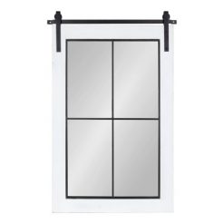 Best Pirce 😀 Kate & Laurel All Things Decor 24" x 37" Cates Windowpane Framed Decorative Wall Mirror White - Kate & Laurel All Things Decor 🧨
