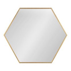 Budget 🌟 Kate & Laurel All Things Decor 22" x 25" Rhodes Hexagon Wall Mirror Gold - Kate & Laurel All Things Decor 🛒
