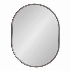 New ⭐ Kate & Laurel All Things Decor 18" x 24" Caskill Oval Wall Mirror Gray - Kate & Laurel All Things Decor 🔔