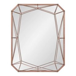 Buy 💯 Kate & Laurel All Things Decor 22" x 28" Keyleigh Rectangle Metal Accent Wall Mirror Rose Gold - Kate & Laurel All Things Decor ✔️