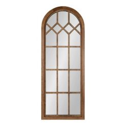 Promo 🤩 Kate & Laurel All Things Decor 18" x 47" Gilcrest Windowpane Wall Mirror Rustic Brown - Kate & Laurel All Things Decor 👏