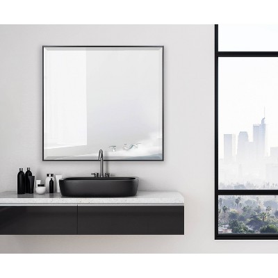Best Sale 🧨 Kate & Laurel All Things Decor 28.7" x 28.7" Rhodes Square Wall Mirror Black - Kate & Laurel All Things Decor ✨ - Image 5