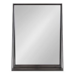 Best Pirce 🎉 Lintz Metal Framed Decorative Wall Mirror with Shelf - Kate & Laurel All Things Decor Black 🥰