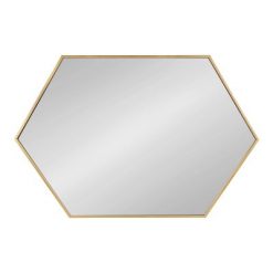 Cheap 🎉 Kate & Laurel All Things Decor 24.7" x36.7" Rhodes Hexagon Wall Mirror Gold - Kate & Laurel All Things Decor ✨