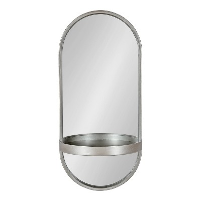 Outlet π Kate & Laurel All Things Decor 11" x 24" Estero Functional Wall Mirror Silver - Kate & Laurel All Things Decor β