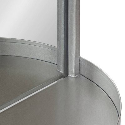 Outlet π Kate & Laurel All Things Decor 11" x 24" Estero Functional Wall Mirror Silver - Kate & Laurel All Things Decor β - Image 2