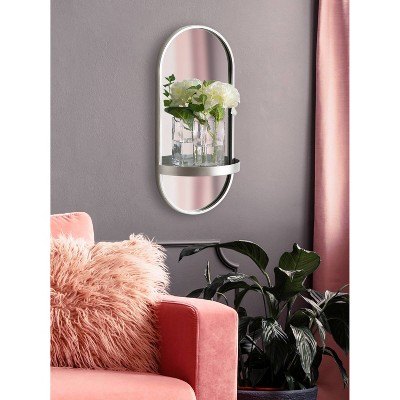 Outlet π Kate & Laurel All Things Decor 11" x 24" Estero Functional Wall Mirror Silver - Kate & Laurel All Things Decor β - Image 4