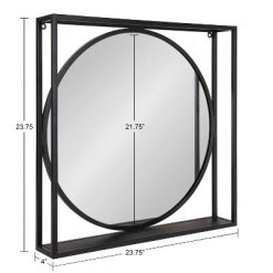 Top 10 ❤️ Kate & Laurel All Things Decor 24" x 24" McCauley Functional Wall Mirror Black - Kate & Laurel All Things Decor 🌟
