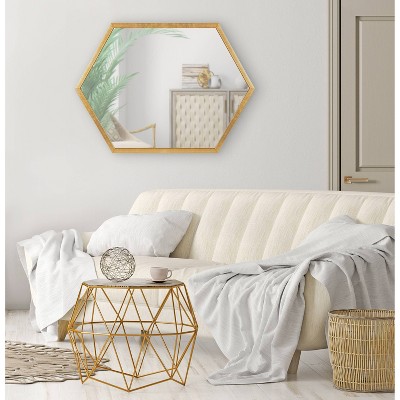 Hot Sale π Kate & Laurel All Things Decor 22" x 31" Laverty Hexagon Wall Mirror Gold - Kate & Laurel All Things Decor π - Image 5