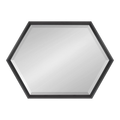 Discount 🛒 Kate & Laurel All Things Decor 22" x 31" Calder Hexagon Wall Mirror Black - Kate & Laurel All Things Decor 🧨