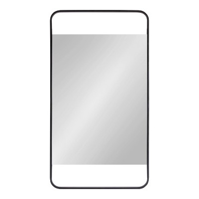 Best reviews of π Kate & Laurel All Things Decor 20" x 36" Nobles Radius Corner Framed Decorative Wall Mirror Black - Kate & Laurel All Things Decor π―