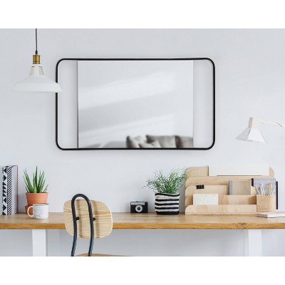 Best reviews of π Kate & Laurel All Things Decor 20" x 36" Nobles Radius Corner Framed Decorative Wall Mirror Black - Kate & Laurel All Things Decor π― - Image 4
