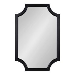 Outlet 🥰 Kate & Laurel All Things Decor 20" x 30" Hogan Scallop Wall Mirror Black - Kate & Laurel All Things Decor ❤️