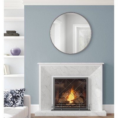 Promo 🤩 Kate & Laurel All Things Decor 30" Caskill Round Wall Mirror Gray - Kate & Laurel All Things Decor ❤️ - Image 4