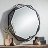 Brand new ✨ Uttermost Octagonal Vanity Decorative Wall Mirror Modern Matte Black Geometric Iron Frame Beveled 30" Wide for Bathroom Bedroom 🎉