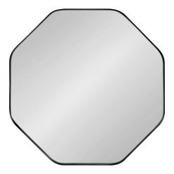 Best deal 🥰 Kate & Laurel All Things Decor 24" x 24" Rollo Octagon Framed Decorative Wall Mirror Black - Kate & Laurel All Things Decor 🎉