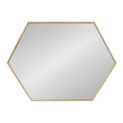 Best Pirce ❤️ Kate & Laurel All Things Decor 22" x 31" Rhodes Hexagon Wall Mirror Gold - Kate & Laurel All Things Decor 🛒