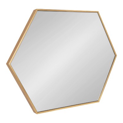 Best Pirce β€οΈ Kate & Laurel All Things Decor 22" x 31" Rhodes Hexagon Wall Mirror Gold - Kate & Laurel All Things Decor π - Image 4