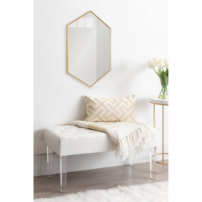Best Pirce β€οΈ Kate & Laurel All Things Decor 22" x 31" Rhodes Hexagon Wall Mirror Gold - Kate & Laurel All Things Decor π - Image 7