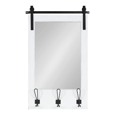 Best deal π Kate & Laurel All Things Decor 18" x 28" Cates Functional Wall Mirror White - Kate & Laurel All Things Decor π