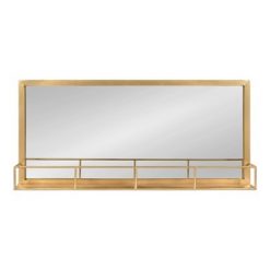 Discount ๐ Kate & Laurel All Things Decor 18" x 40" Jackson Metal Frame Mirror with Shelf Gold - Kate & Laurel All Things Decor ๐
