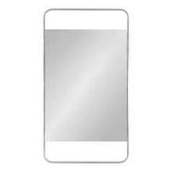 Best deal 👍 Kate & Laurel All Things Decor 20" x 36" Nobles Radius Corner Framed Decorative Wall Mirror Silver - Kate & Laurel All Things Decor 😉