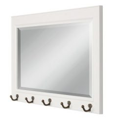 Best reviews of ✨ 36" x 18" Pub Mirror with Metal Hooks White - DesignOvation 🎉