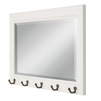 Best reviews of β¨ 36" x 18" Pub Mirror with Metal Hooks White - DesignOvation π
