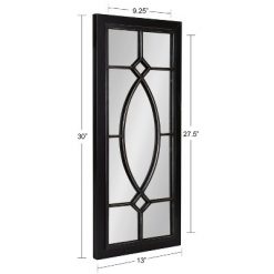 Cheap โ Kate & Laurel All Things Decor 13" x 30" Bakersfiel Windowpane Wall Mirror Black - Kate & Laurel All Things Decor ๐