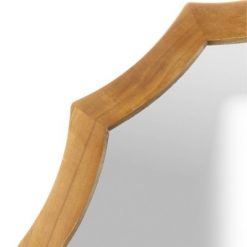 New ⭐ 27" Wood Framed Round Scalloped Decorative Wall Mirror Natural - Patton Wall Decor ⭐