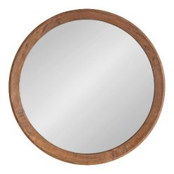 Flash Sale ✔️ Kate & Laurel All Things Decor 30" Hartman Round Wall Mirror Brown - Kate & Laurel All Things Decor 🎉
