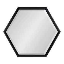Cheap 😉 Kate & Laurel All Things Decor 22" x 26" Calder Hexagon Wall Mirror Black - Kate & Laurel All Things Decor ✔️
