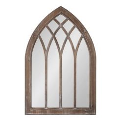 Outlet 😉 Kate & Laurel All Things Decor 24" x 36" Winn Wood Framed Arch Decorative Wall Mirror Rustic Brown - Kate & Laurel All Things Decor 😀