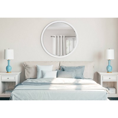 Wholesale π Kate & Laurel All Things Decor 32" x 32" Hogan Round Framed Decorative Wall Mirror White - Kate & Laurel All Things Decor π - Image 4