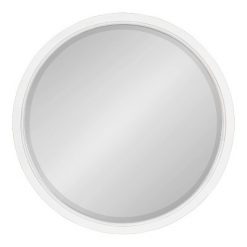 Deals ✨ Kate & Laurel All Things Decor 24" x 24" Hogan Round Framed Decorative Wall Mirror White - Kate & Laurel All Things Decor 🥰