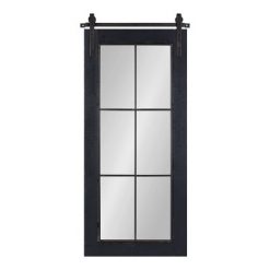 Discount ✔️ Kate & Laurel All Things Decor 19" x 43" Cates Windowpane Framed Decorative Wall Mirror Black - Kate & Laurel All Things Decor ⌛