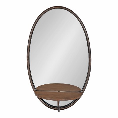 Buy ๐งจ Kate & Laurel All Things Decor 15" x 24" Gita Functional Wall Mirror Brown - Kate & Laurel All Things Decor ๐