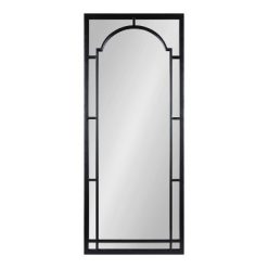 Best Sale ๐ Kate & Laurel All Things Decor 20" x 48" Lyla Metal Framed Arch Decorative Wall Mirror Black - Kate & Laurel All Things Decor ๐