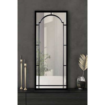 Best Sale π Kate & Laurel All Things Decor 20" x 48" Lyla Metal Framed Arch Decorative Wall Mirror Black - Kate & Laurel All Things Decor π - Image 4