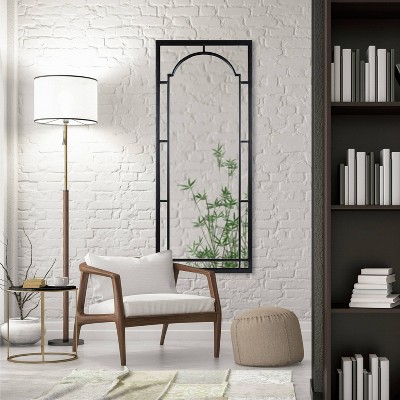 Best Sale π Kate & Laurel All Things Decor 20" x 48" Lyla Metal Framed Arch Decorative Wall Mirror Black - Kate & Laurel All Things Decor π - Image 5
